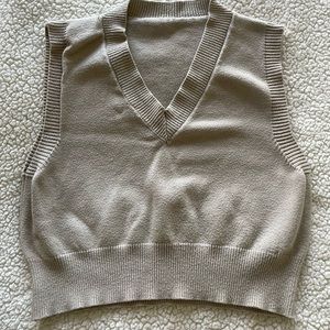 light brown sweater vest